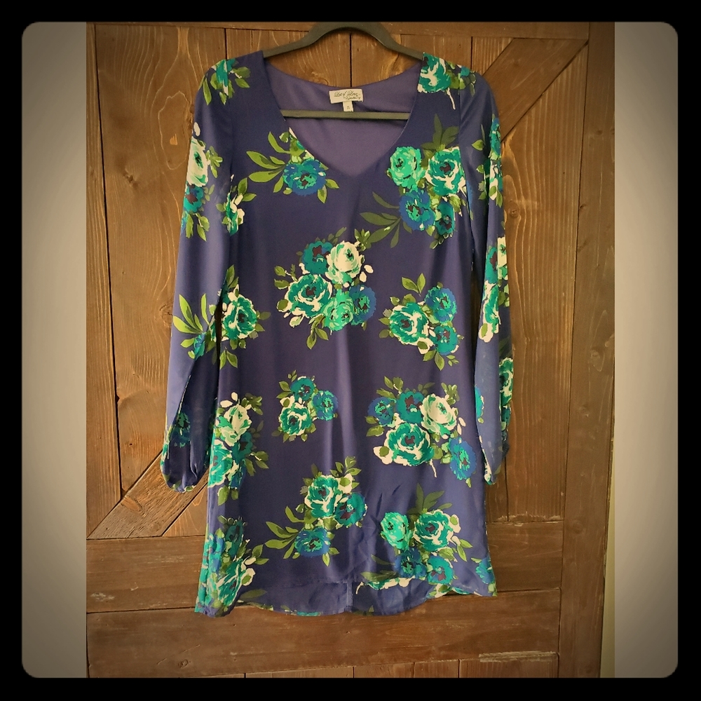 Long Sleeve Floral Cocktail Dress